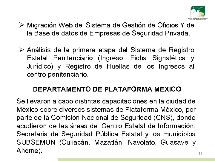 Ø Migración Web del Sistema de Gestión de Oficios Y de la Base de