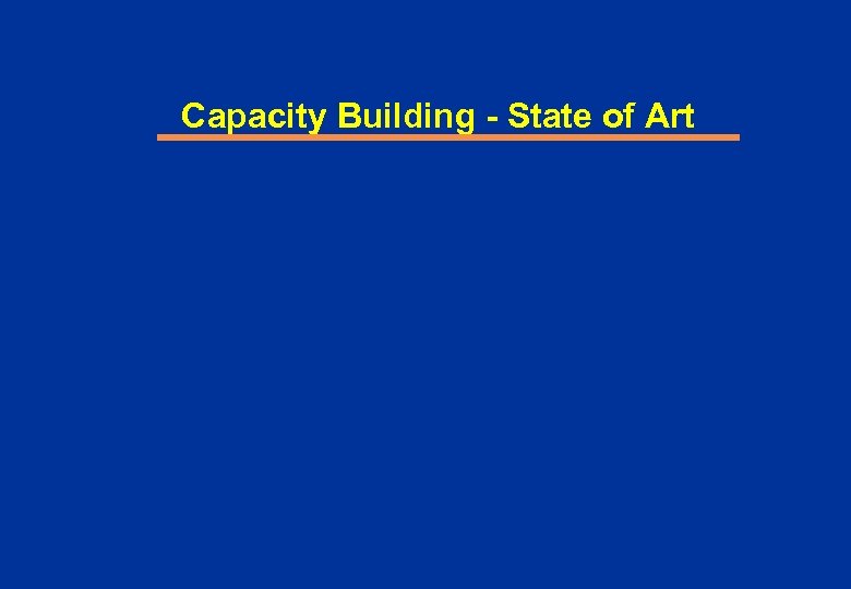 Capacity Building - State of Art 