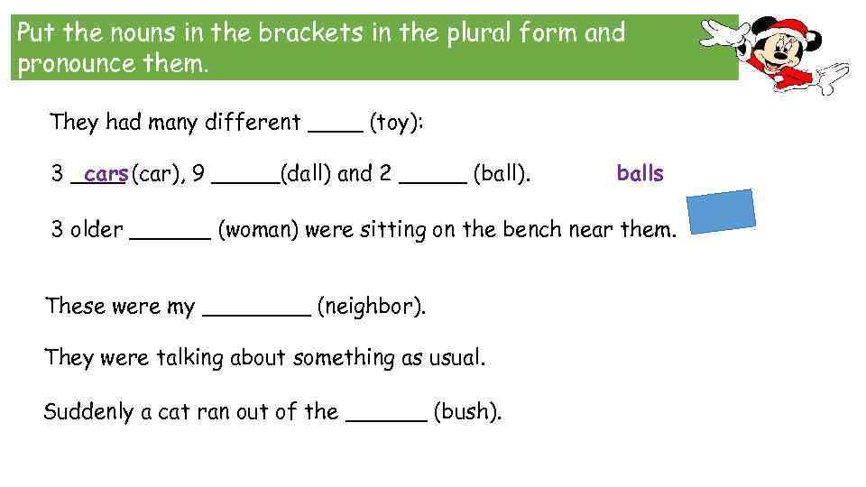 Form nouns from the words in bold