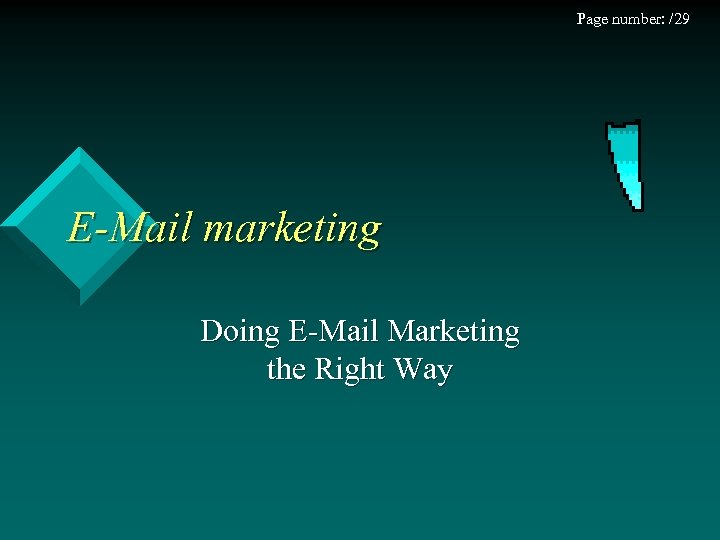 Page number: /29 E-Mail marketing Doing E-Mail Marketing the Right Way 