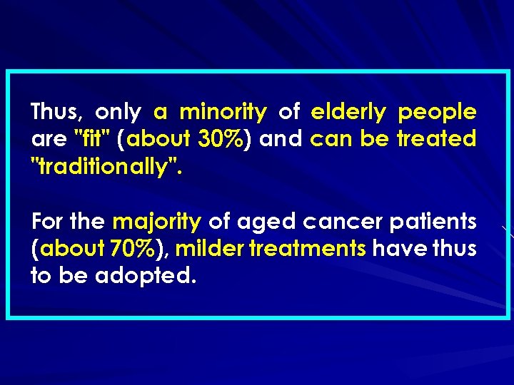 Thus, only a minority of elderly people are 