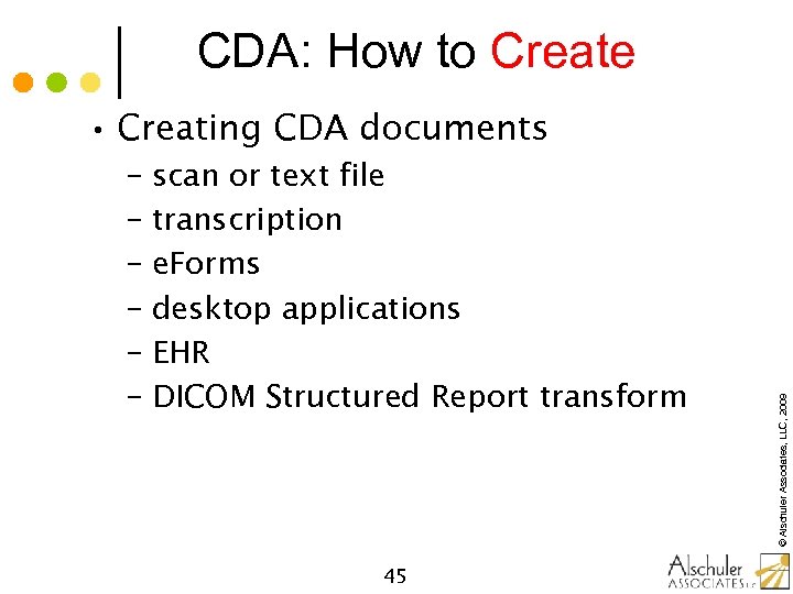 CDA: How to Create – scan or text file – transcription – e. Forms