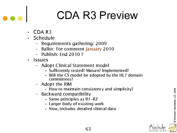 CDA R 3 Preview • CDA R 3 • Schedule – Requirements gathering: 2009