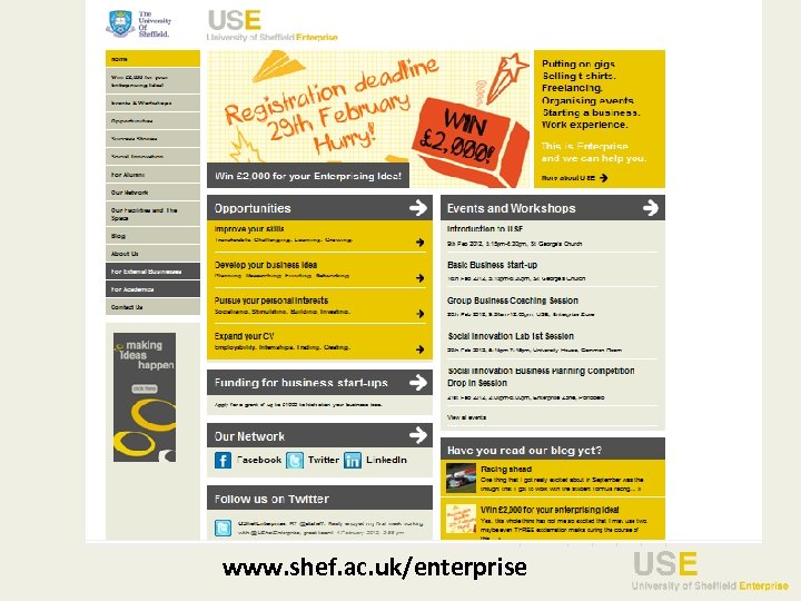 www. shef. ac. uk/enterprise 