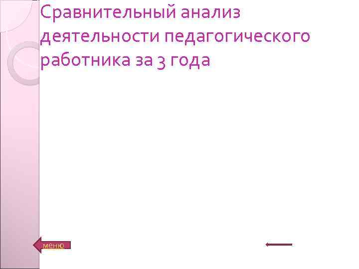 Сравнительный анализ деятельности педагогического работника за 3 года меню 