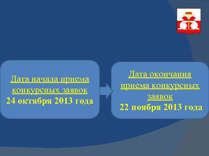 Дата начала приема конкурсных заявок 24 октября 2013 года Дата окончания приема конкурсных заявок