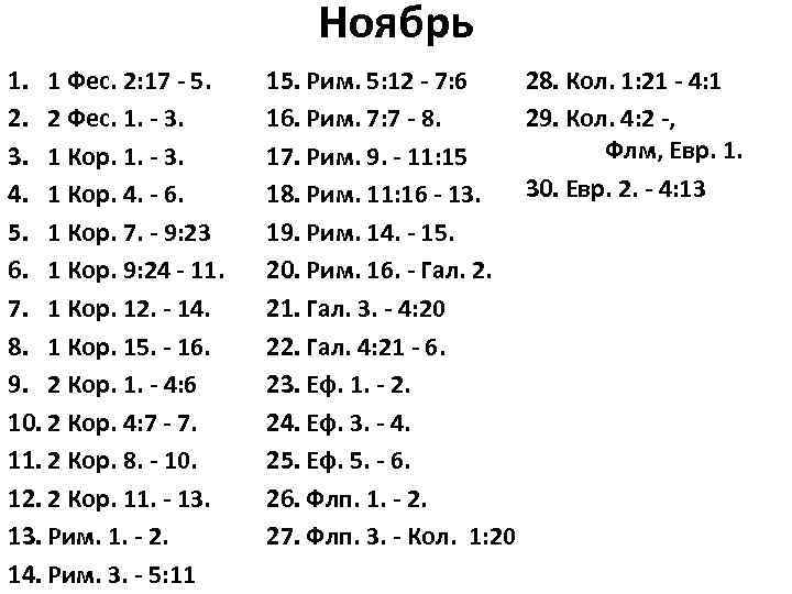 План чтения библии на год план победы