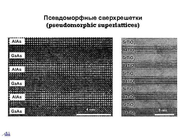 Псевдоморфные сверхрешетки (pseudomorphic superlattices) Al. As Ga. As 4 nm 5 nm 
