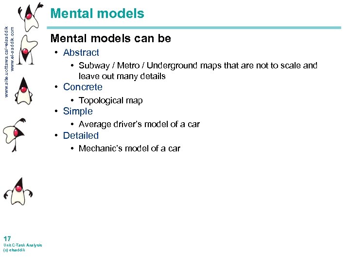 www. site. uottawa. ca/~elsaddik www. el-saddik. com Mental models can be • Abstract •