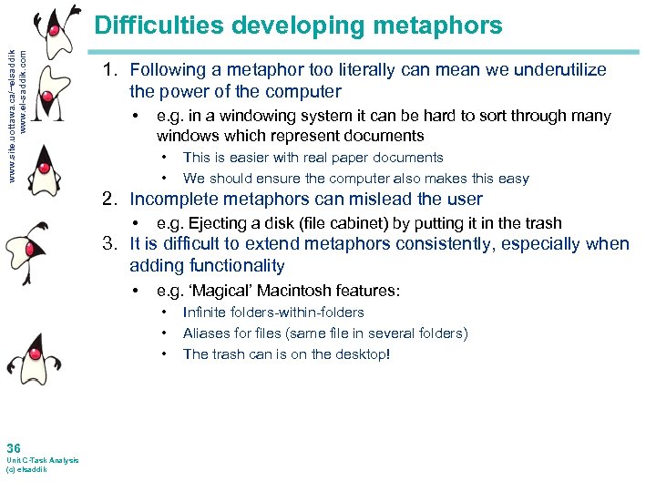 www. site. uottawa. ca/~elsaddik www. el-saddik. com Difficulties developing metaphors 1. Following a metaphor