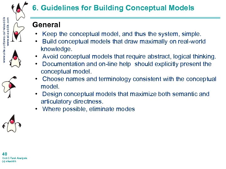 www. site. uottawa. ca/~elsaddik www. el-saddik. com 6. Guidelines for Building Conceptual Models 40