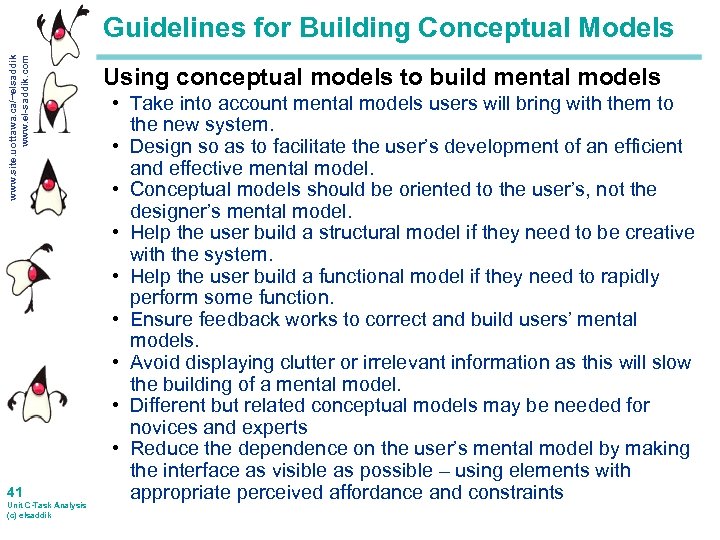 www. site. uottawa. ca/~elsaddik www. el-saddik. com Guidelines for Building Conceptual Models 41 Unit