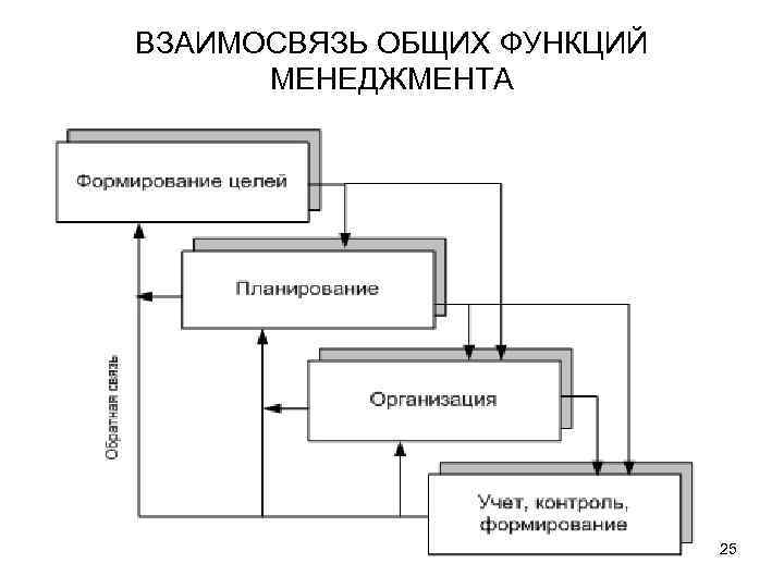 ВЗАИМОСВЯЗЬ ОБЩИХ ФУНКЦИЙ МЕНЕДЖМЕНТА 25 