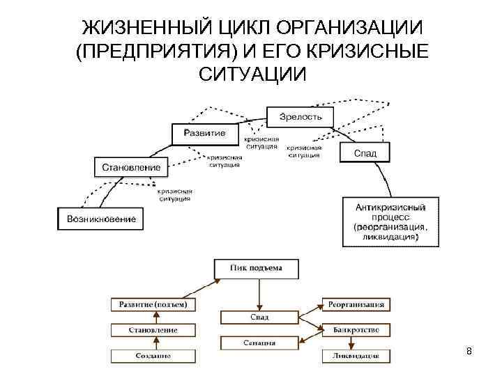 ЖИЗНЕННЫЙ ЦИКЛ ОРГАНИЗАЦИИ (ПРЕДПРИЯТИЯ) И ЕГО КРИЗИСНЫЕ СИТУАЦИИ 8 