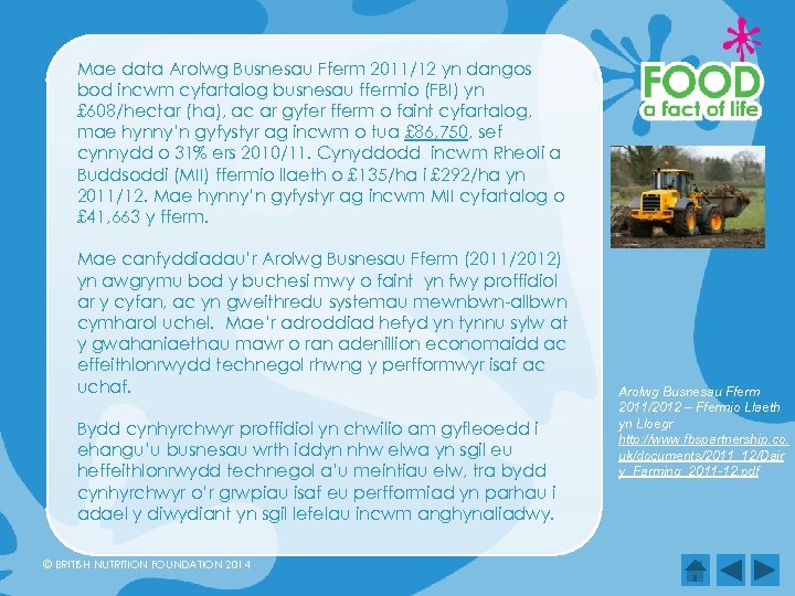 Mae data Arolwg Busnesau Fferm 2011/12 yn dangos bod incwm cyfartalog busnesau ffermio (FBI)