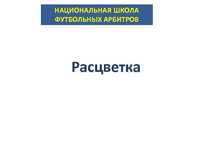 НАЦИОНАЛЬНАЯ ШКОЛА ФУТБОЛЬНЫХ АРБИТРОВ Расцветка 