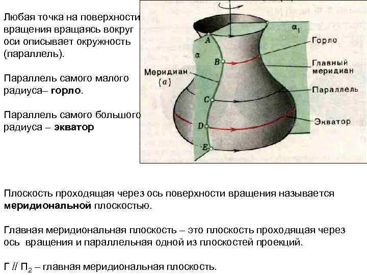 Проанализируйте чертеж поверхности вращения горлом является линия обозначенная