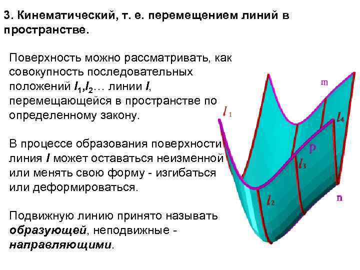 Линия перемещения. Кинематическая поверхность. Поверхность можно рассматривать как. Кинематическое образование поверхности. Линия перемещающиеся в пространстве.