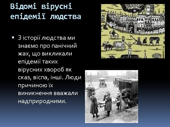 Відомі вірусні епідемії людства З історії людства ми знаємо про панічний жах, що викликали