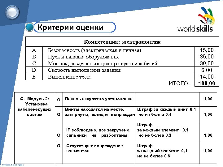 Критерии оценивания бизнес проекта