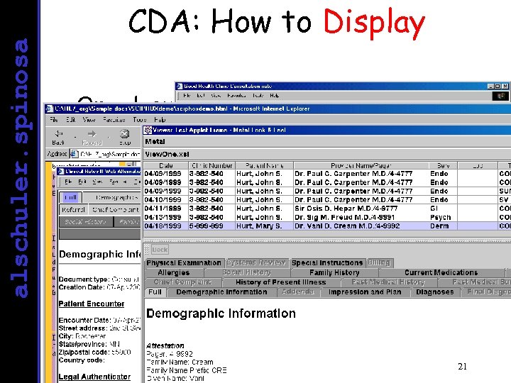 alschuler. spinosa CDA: How to Display • One document, many views copyright 2001, Liora