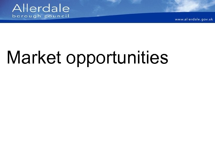 Market opportunities 