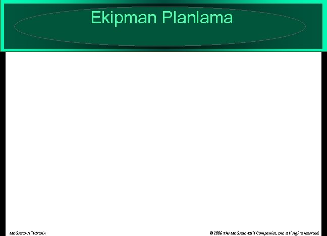 Ekipman Planlama Mc. Graw-Hill/Irwin © 2006 The Mc. Graw-Hill Companies, Inc. All rights reserved.