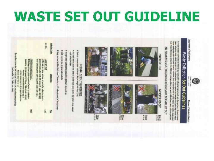 WASTE SET OUT GUIDELINE 