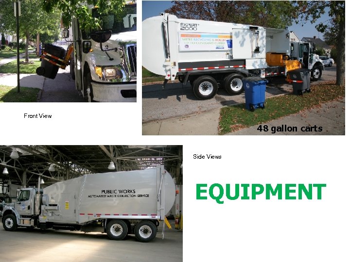 Front View 48 gallon carts Side Views EQUIPMENT 