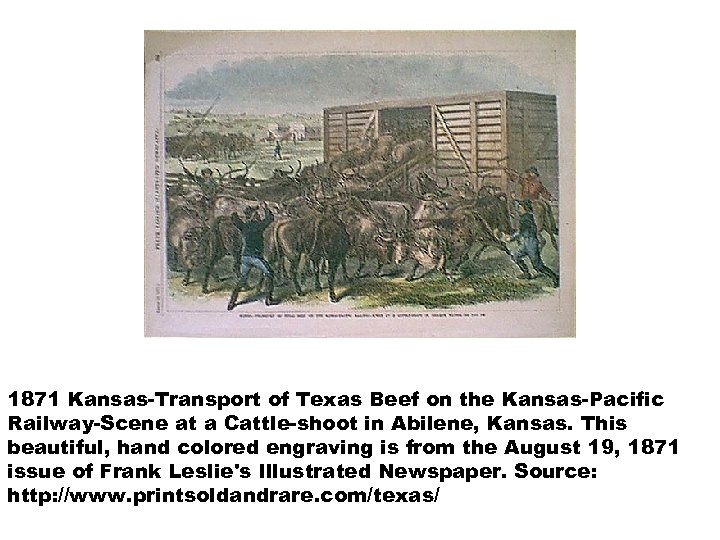 1871 Kansas-Transport of Texas Beef on the Kansas-Pacific Railway-Scene at a Cattle-shoot in Abilene,