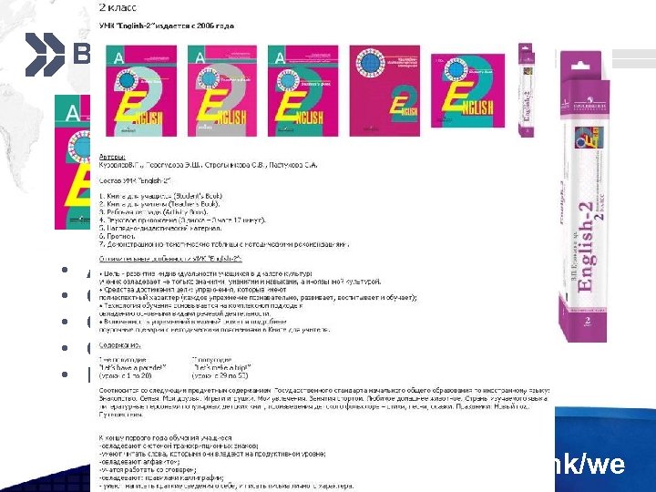 Все издания УМК • • • Aвторы Состав УМК Отличительные особенности Содержание Грамматический материал