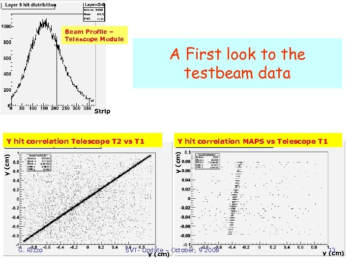 Beam Profile – Telescope Module A First look to the testbeam data Strip Y