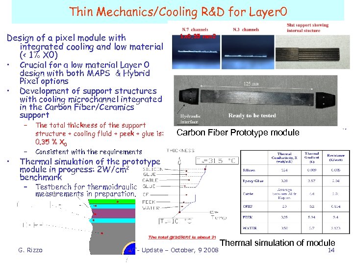 Thin Mechanics/Cooling R&D for Layer 0 Design of a pixel module with integrated cooling