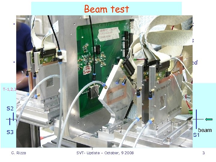 Beam test • Beam test 3 -16 September 2008 @ CERN (T 9). Main