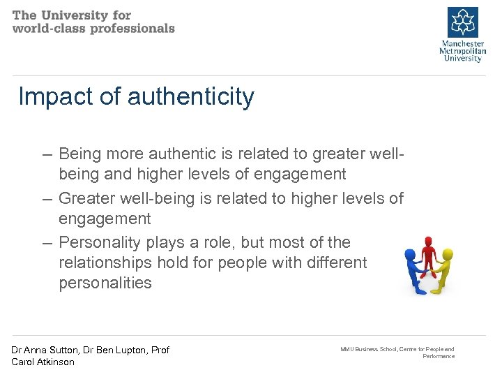 Impact of authenticity – Being more authentic is related to greater wellbeing and higher