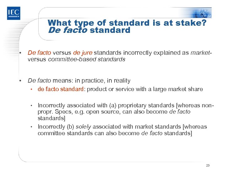 Introduction To Standards Presented By The International Electrotechnical