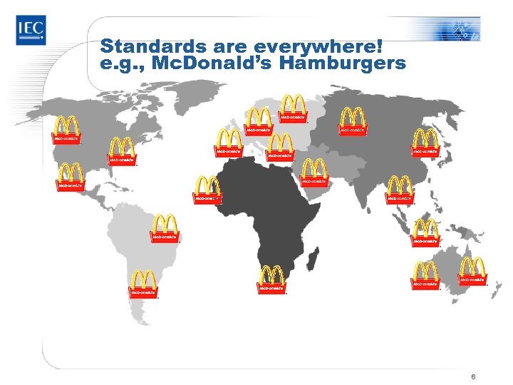 Standards are everywhere! e. g. , Mc. Donald’s Hamburgers 6 