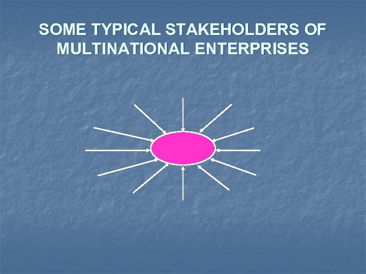 SOME TYPICAL STAKEHOLDERS OF MULTINATIONAL ENTERPRISES 