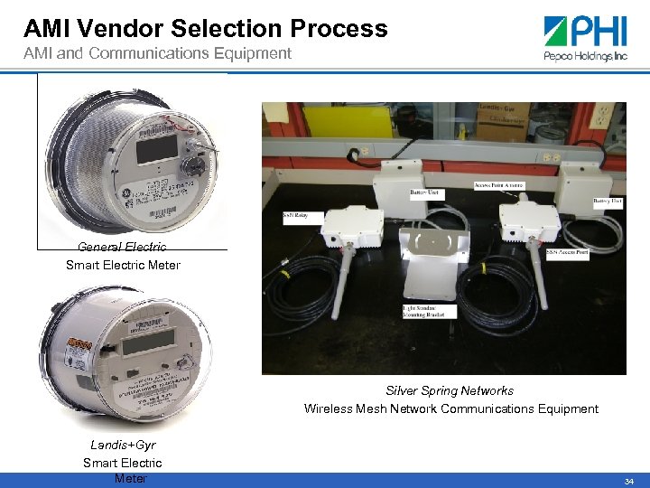 AMI Vendor Selection Process AMI and Communications Equipment General Electric Smart Electric Meter Silver