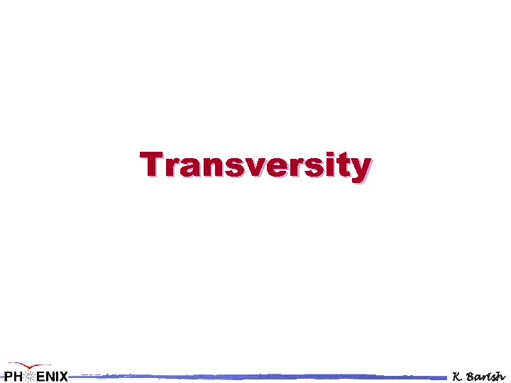 Transversity K. Barish 