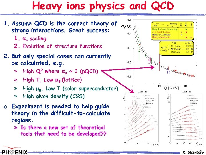 Heavy ions physics and QCD 1. Assume QCD is the correct theory of strong