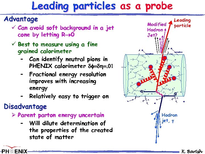 Leading particles as a probe Advantage Modified Hadron Jet? ü Can avoid soft background