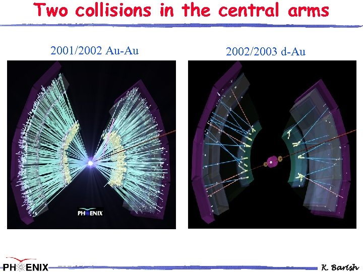 Two collisions in the central arms 2001/2002 Au-Au 2002/2003 d-Au K. Barish 