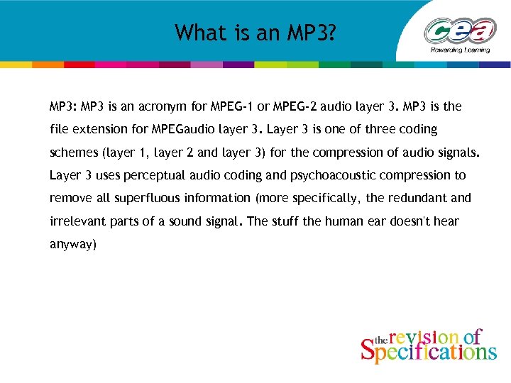 What is an MP 3? MP 3: MP 3 is an acronym for MPEG-1
