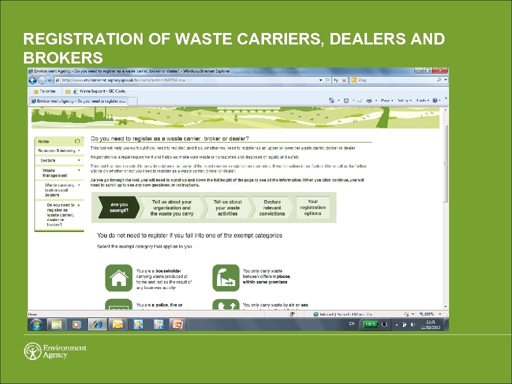 REGISTRATION OF WASTE CARRIERS, DEALERS AND BROKERS 