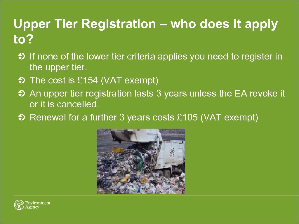 Upper Tier Registration – who does it apply to? If none of the lower