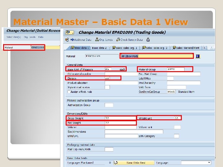 Material Master – Basic Data 1 View 19 