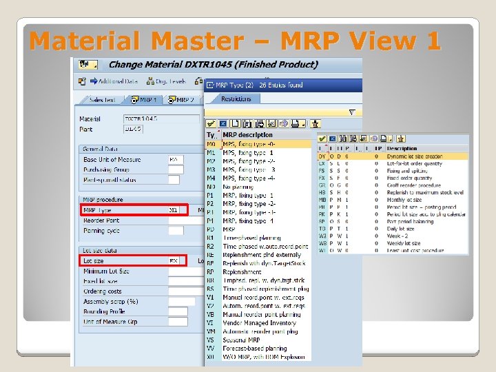 Material Master – MRP View 1 January 2008 