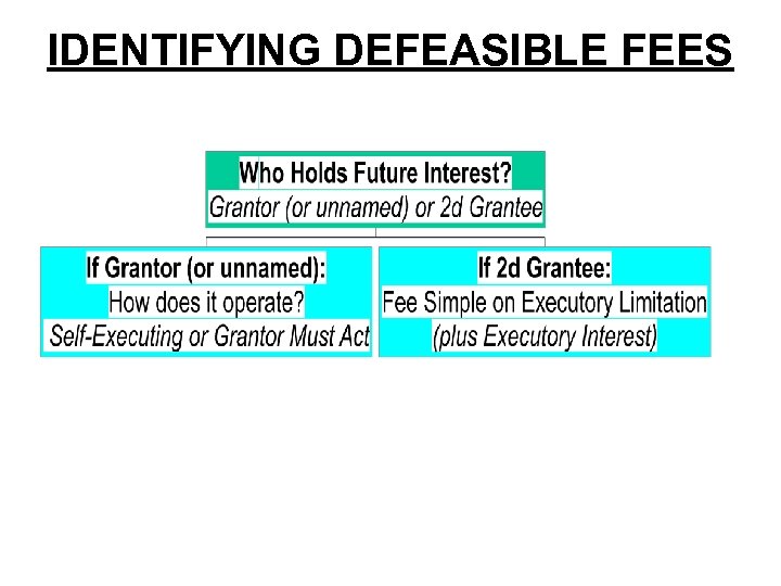 IDENTIFYING DEFEASIBLE FEES 