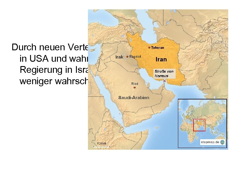 Durch neuen Verteidigungsminister Chuck Hagel in USA und wahrscheinlich zentristischerer Regierung in Israel scheint